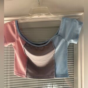 Colorblock Ribbed Crop Top